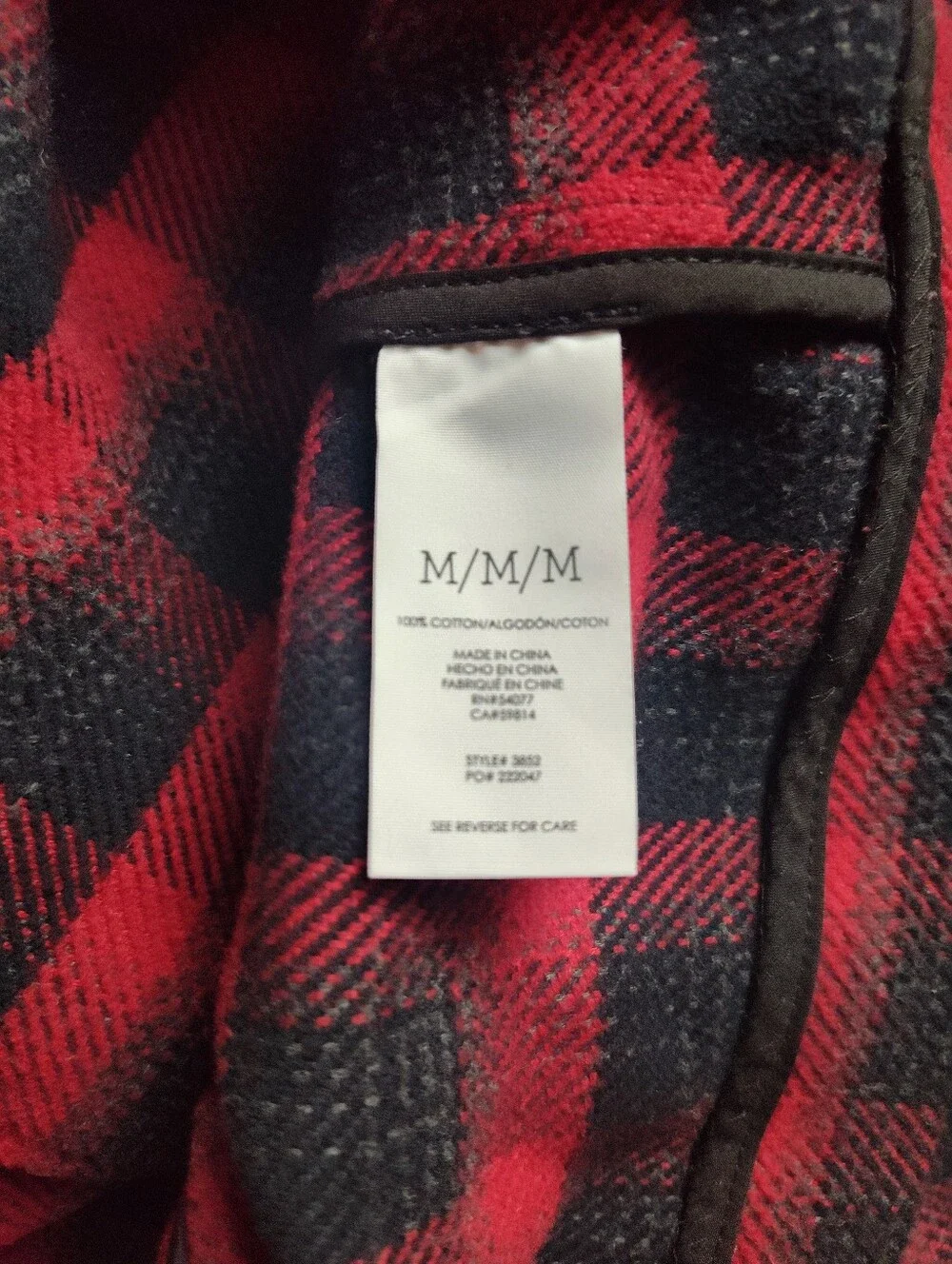 Cabi 3852 Snow Valley Red Plaid Jacket Coat size Medium Peacoat